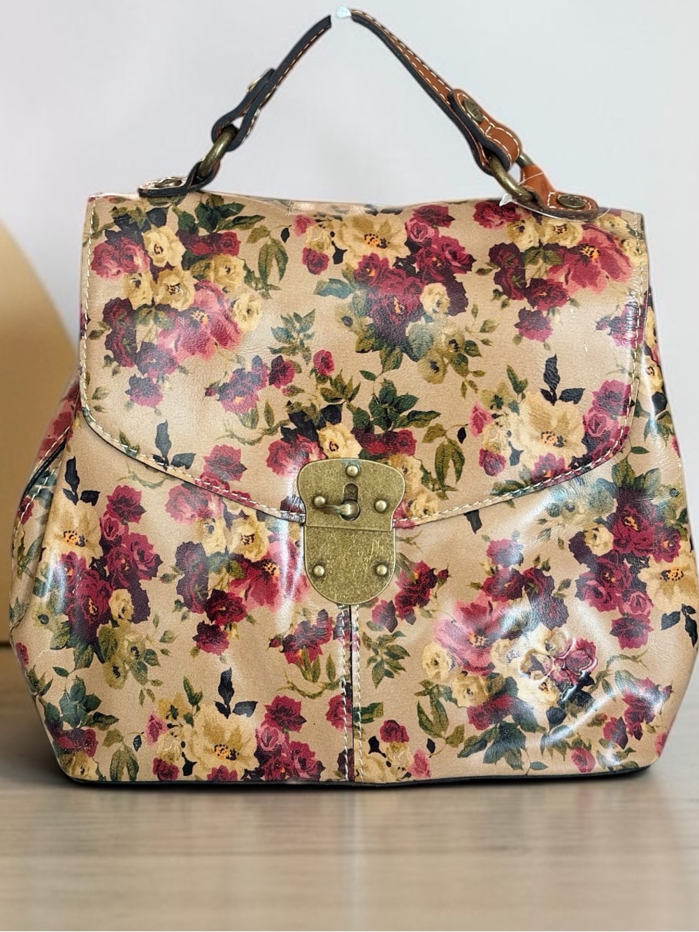 Patricia Nash Sinclair Floral Top-Handle Satchel & Back Pack NWT